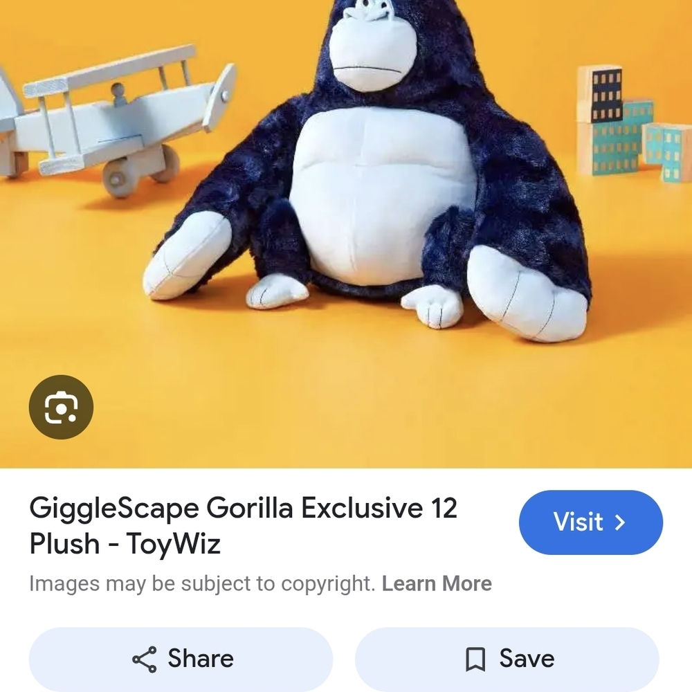 GiggleScape Gorilla Exclusive Blue Plush